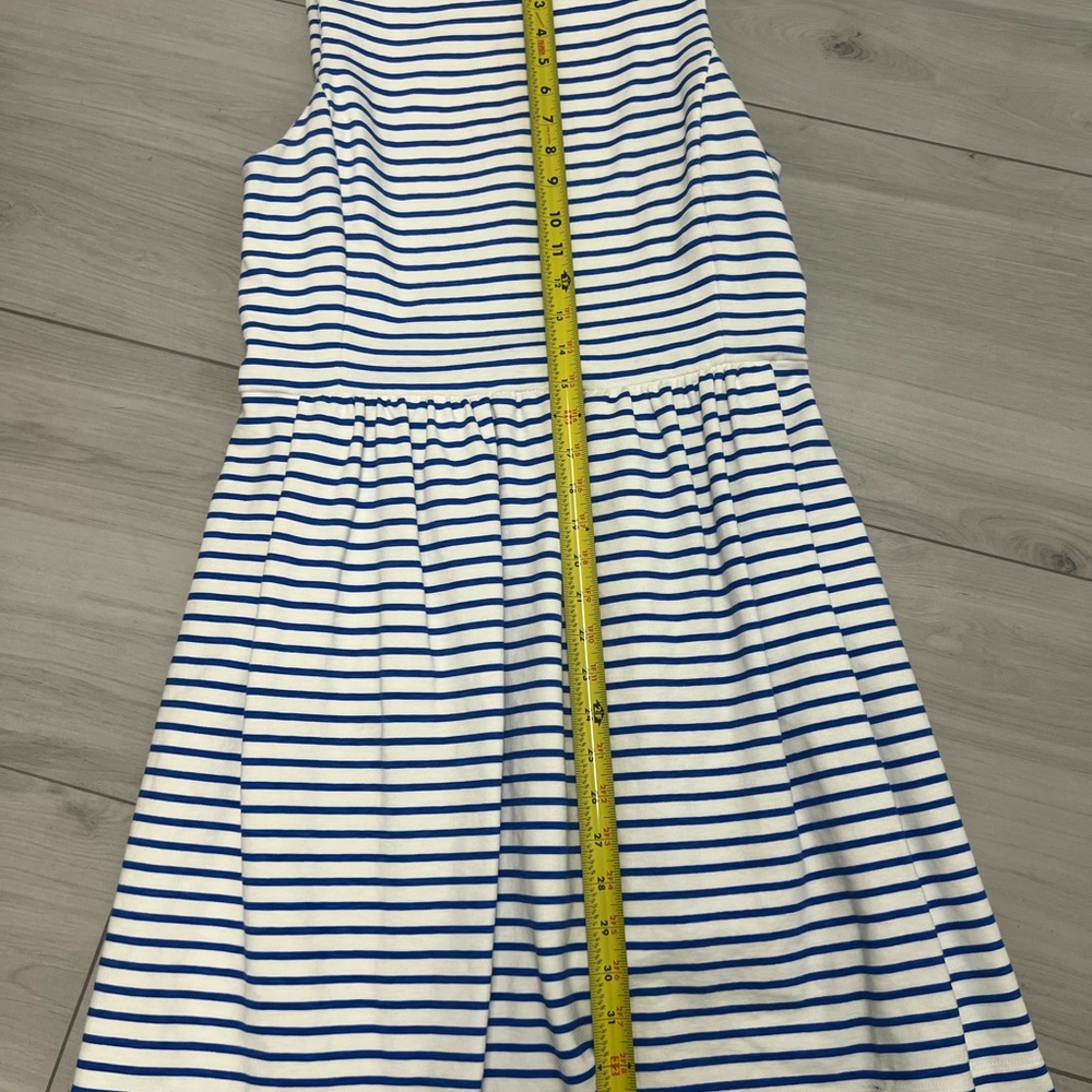 J. Crew Blue & White Striped Dress  Sleeveless Summer Fit & Flare Sz M Nautical - Picture 6 of 7
